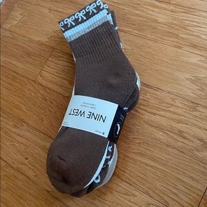 Nine West 5 Pack Socks Earth Colors and Coquette Designs